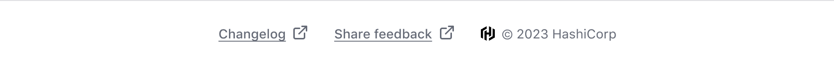 Example of the App Footer with additional links